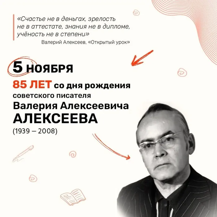 85 лет со дня рождения советского писателя Валерия Алексеевича Алексеева